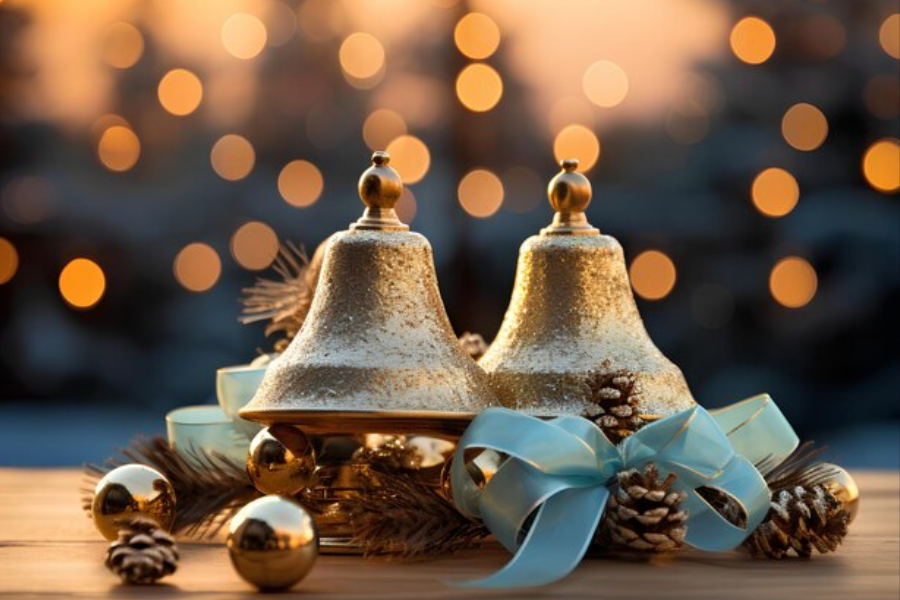 christmas table using bells